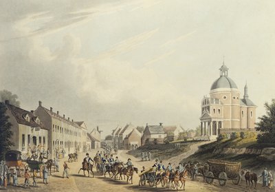 Waterloo. Transport des canons français du champ de bataille, le 24 juillet 1815 - English School